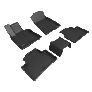 Genesis GV70 Floor Mats - Front + Rear - 3D MAXpider - Kagu - Black - `22-`23